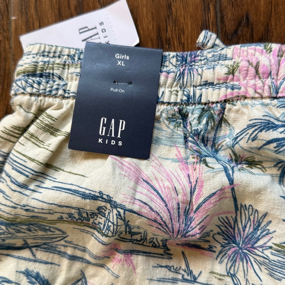 NWT!! GAP Kids girls Tropical Wide-Leg Linen Blend Pants in size XL/12 - Picture 7 of 10